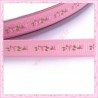 4 mètres de ruban rose 9mm motif fleur