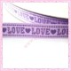 4 mètres de ruban violet 9mm motif Love amour