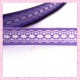 4 mètres de ruban violet 9mm motif dentelle