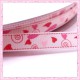 4 mètres de ruban rose et rouge 9mm motif coeur