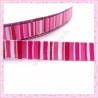 4 mètres de ruban rose 9mm motif rayure