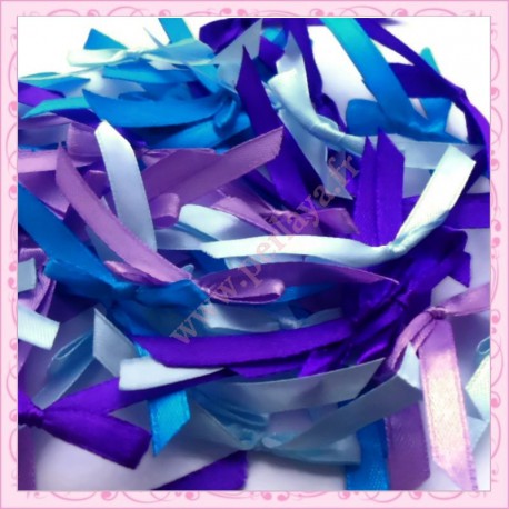 mélange de 50 noeuds satin bleu violet