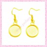  20 boucles d'oreille dorés avec support cabochon 12mm