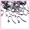  150 crochets pour boucle d'oreille argentés foncé