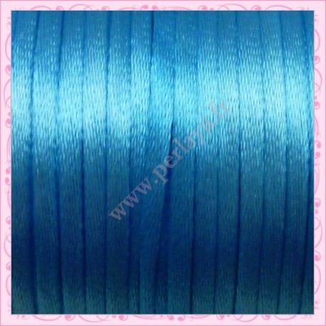 10 mètres de fil satiné queue de rat bleu