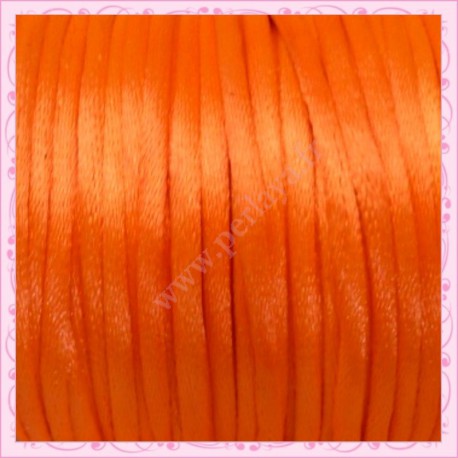 10 mètres de fil satiné queue de rat orange