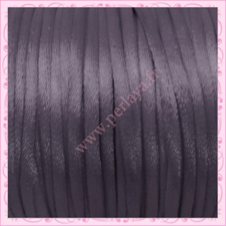 10 mètres de fil satiné queue de rat gris