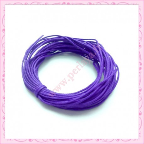 25 mètres de fil coton ciré violet 1mm