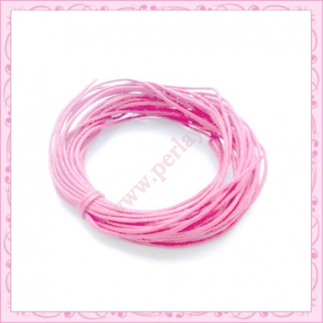 25 mètres de fil coton ciré rose 1mm