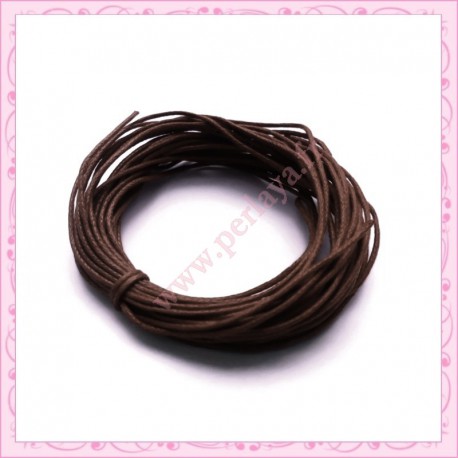 25 mètres de fil coton ciré marron 1mm