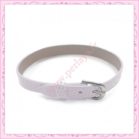 3 bracelets simili cuir blanc 22cm