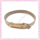 3 bracelets simili cuir doré 22cm