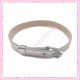 3 bracelets simili cuir argenté 22cm
