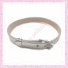 3 bracelets simili cuir argenté 22cm