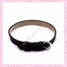 3 bracelets simili cuir noir 22cm
