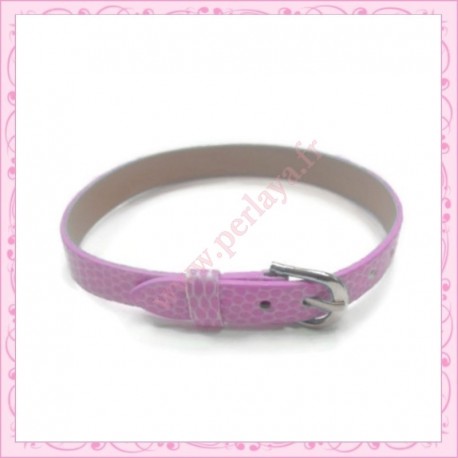 3 bracelets simili cuir rose 22cm