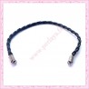 3 bracelets simili cuir tressés noir 22cm