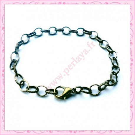 12 bracelets chaine en métal bronze
