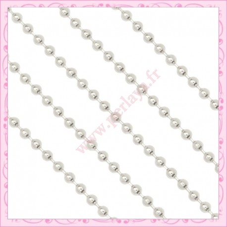 1 mètre de chaine bille argenté 2mm