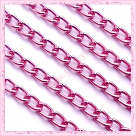 5 mètres de chaine rose en aluminium