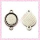 Lot de 50 connecteurs avec support cabochon 14mm argentés en métal