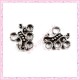 Lot de 50 connecteurs 3 multi-rangs en métal argenté 13mm
