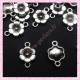 Lot de 50 connecteurs fleurs 17mm argentés en métal