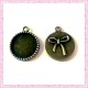  4 supports pendentif rond bronze de 18mm