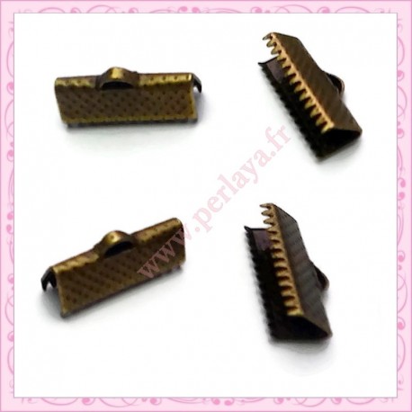 lot de 100 griffes ruban bronze 13mm