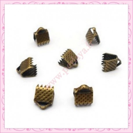 lot de 100 griffes ruban bronze 13mm