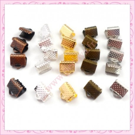 lot de 100 griffes ruban argenté 10mm