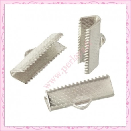Lot de 100 griffes pour ruban argentés 20mm