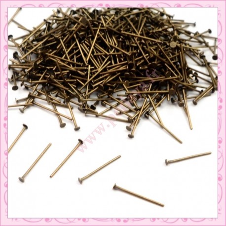 500 tiges bronze à tête plates 18mm REF990