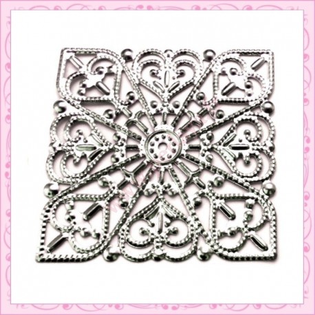 15 filigranes argentées foncées 4cm