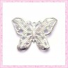 15 estampes filigranes papillons argentées 3cm