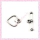 Lot de 50 fermoirs toggles argentés coeurs