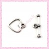  50 fermoirs toggles argentés coeurs