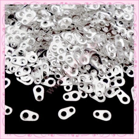 Lot de 1000 attaches pour fermoirs argentés 7x4mm