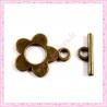  50 fermoirs toggles bronze fleurs