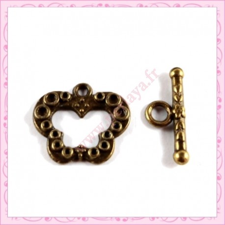 Lot de 50 fermoirs toggles bronze papillons