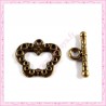  50 fermoirs toggles bronze papillons