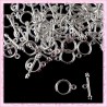  50 fermoirs toggles argentés 12mm