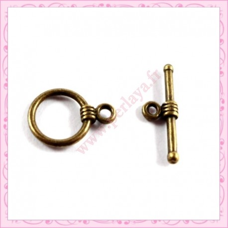 Lot de 100 fermoirs toggles bronze 16mm