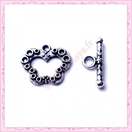 Lot de 50 fermoirs toggles bronze coeurs