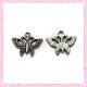  30 breloques papillon en métal argentées 1.9cm