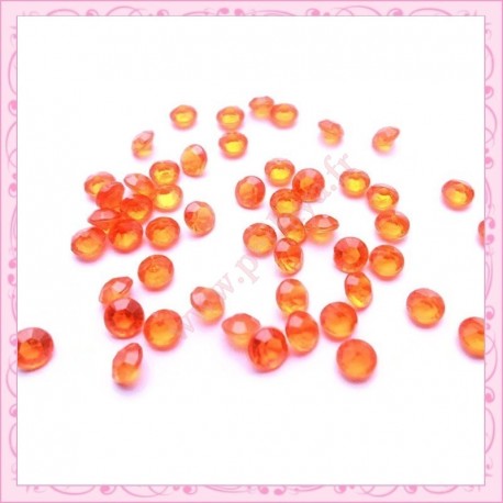 50 strass en acrylique 4,5mm orange