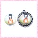 4 cabochons 20mm en verre fille