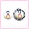 4 cabochons 20mm en verre fille