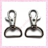  20 mousquetons porte-clefs argentés de 4cm