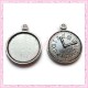 Lot de 10 supports cabochon ronds argentés de 25mm